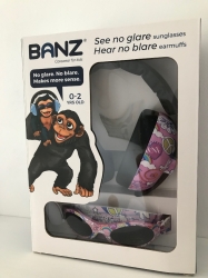 Baby Banz - COMBO set Dětská ochranná sluchátka + dětské sluneční brýle Baby 0-2 roky Peace 